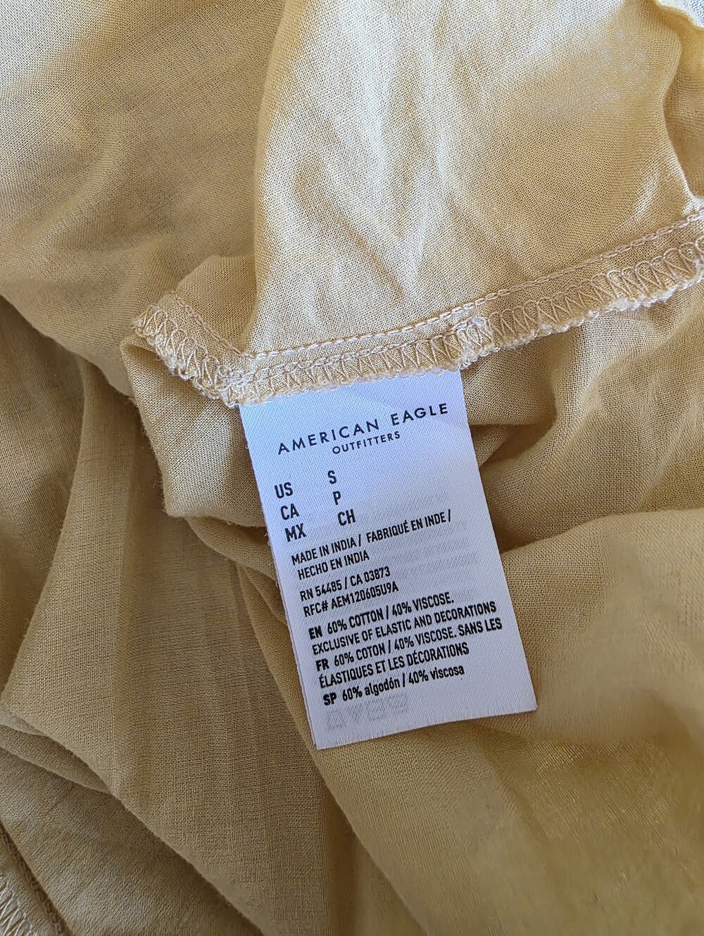AE Yellow Floral Smocked Mini Dress S - Picture 8 of 8